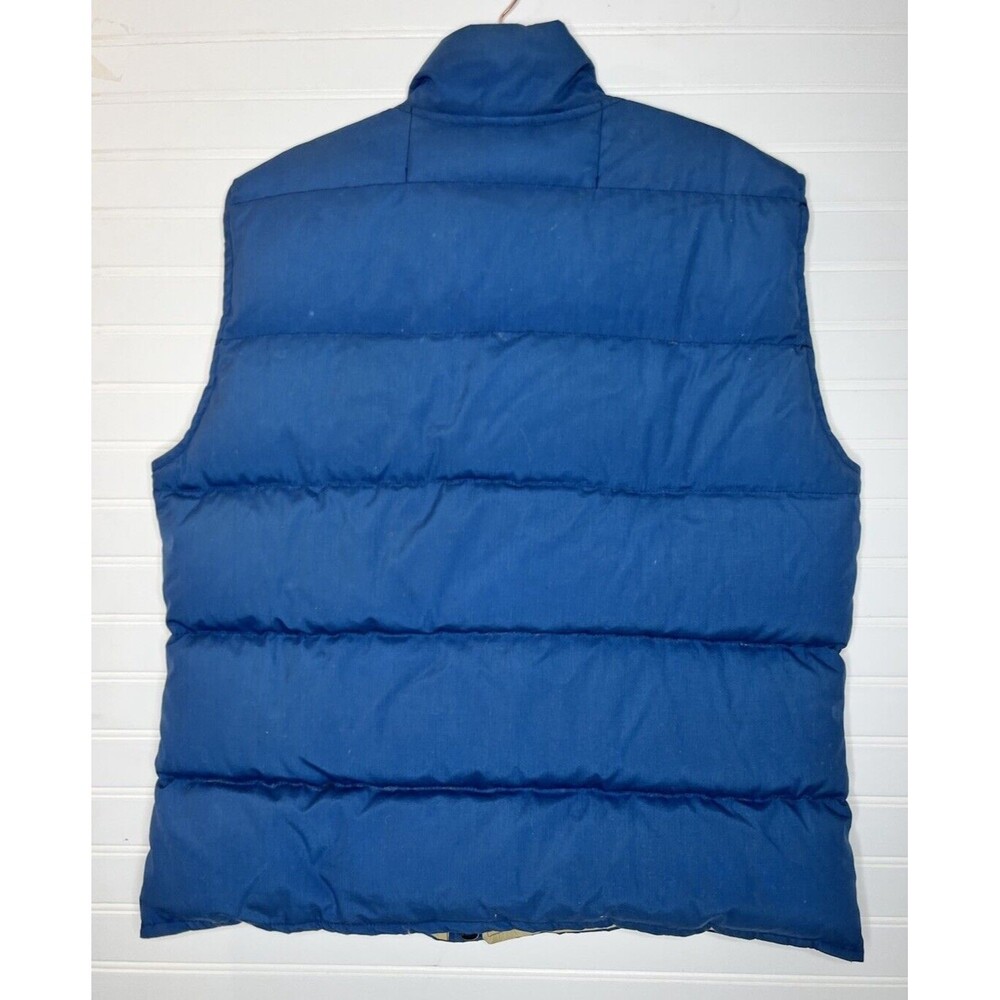 Eddie Bauer Down Puffer Vest Large Vintage 80s Outdoors Hiking Mens Blue - Picture 13 of 16